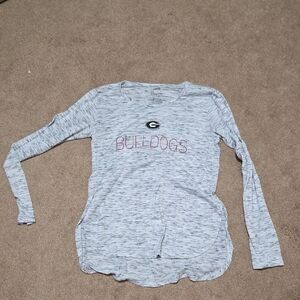 Pressbox Gray Long Sleeve Tee with Bulldogs Logo